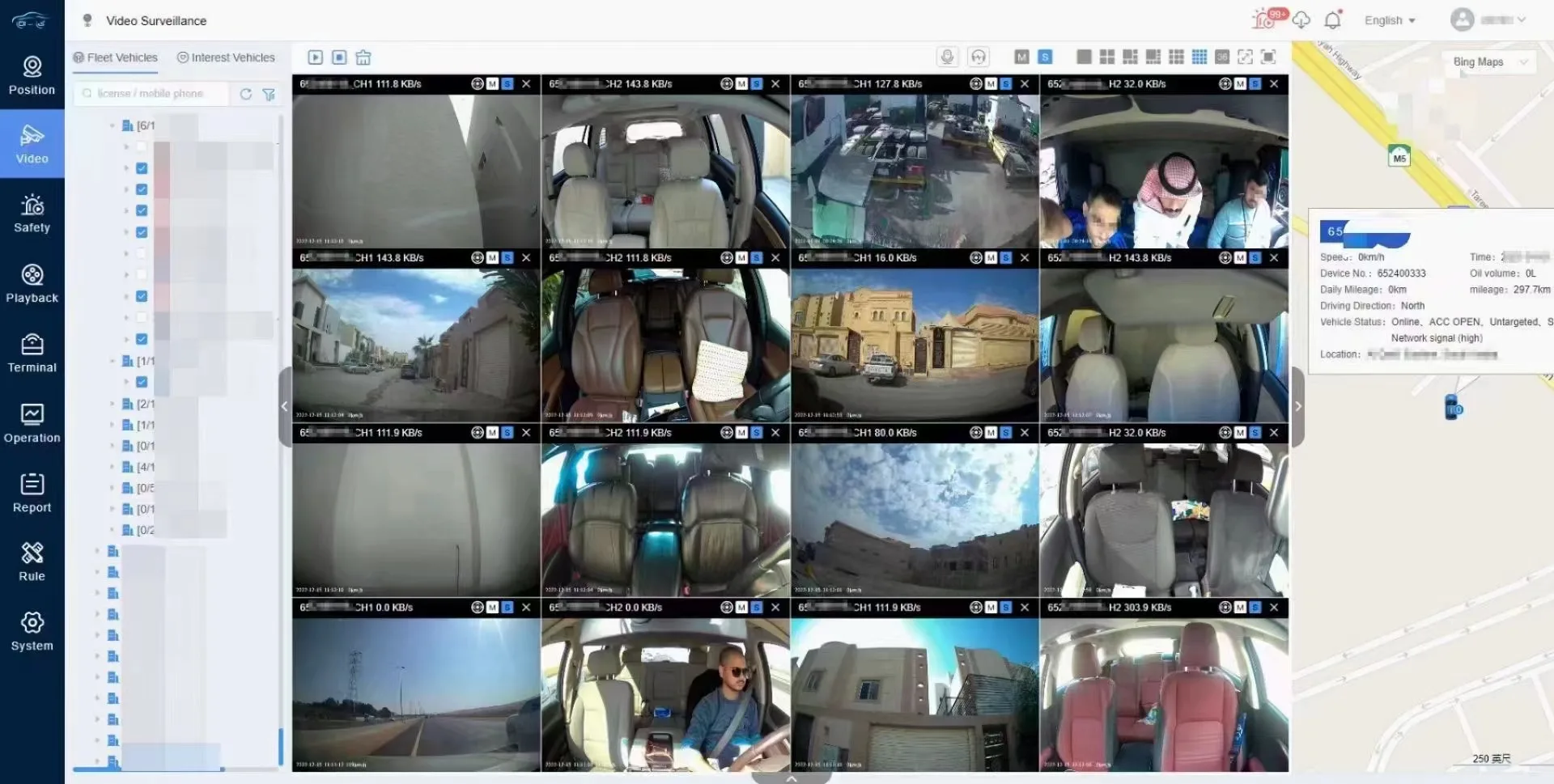 JY-X9 Specification 4 CH Dual SD AI BOX Car Blackbox with DSM and ADAS Wholesale for Minin Truck Car Business