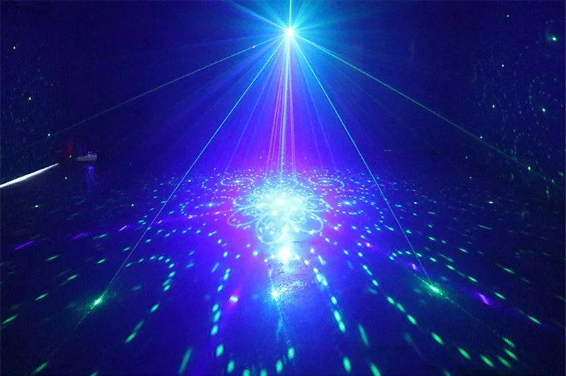 New Arrival Portable DJ Disco Stage Laser Light with Remote Control Sound Activated LED Projector RGB 48 Patterns Party Light