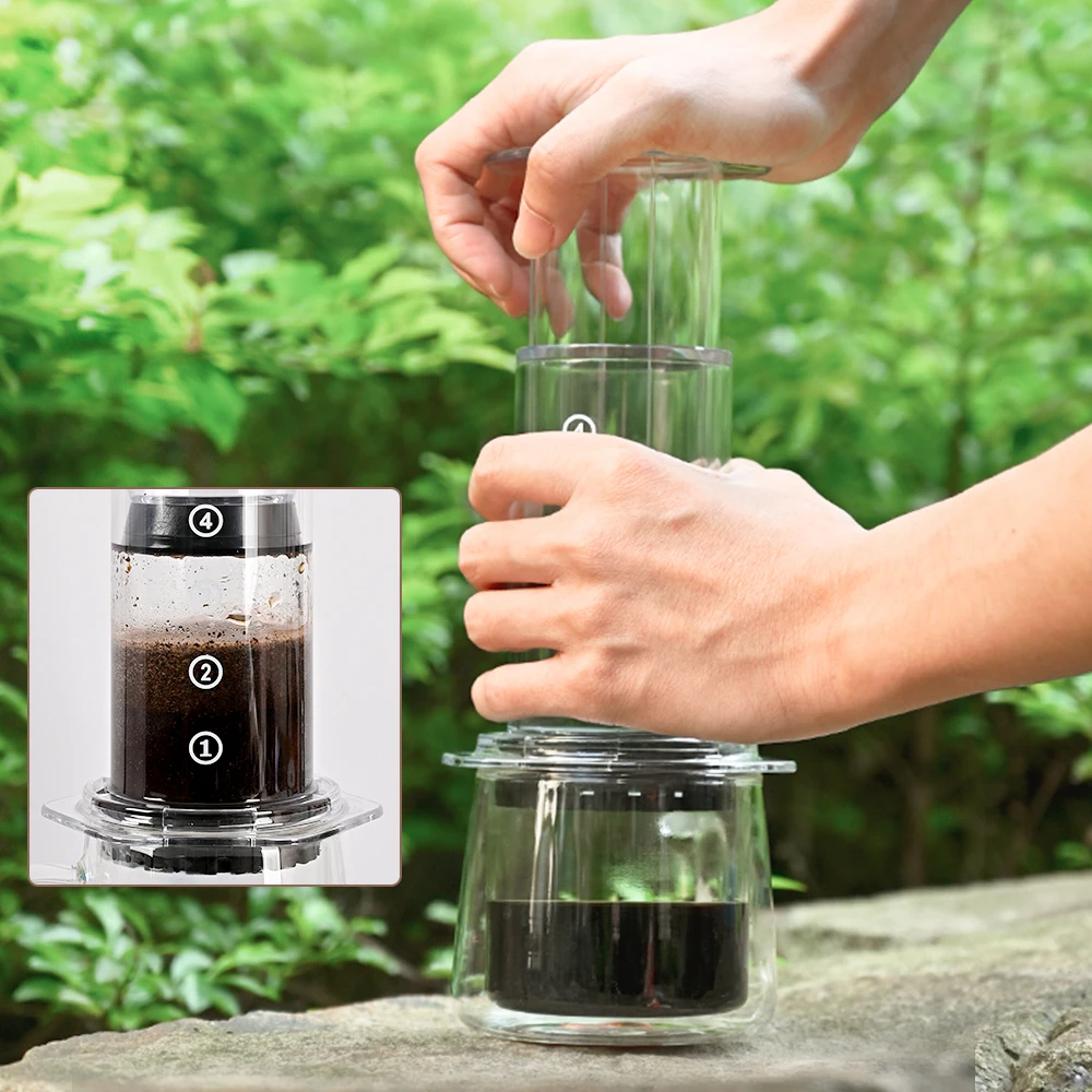 New Style Espresso Coffee Maker Portable Transparent French Press Coffee Pot For Aeropres Go Hand brew Drip Coffee Machine