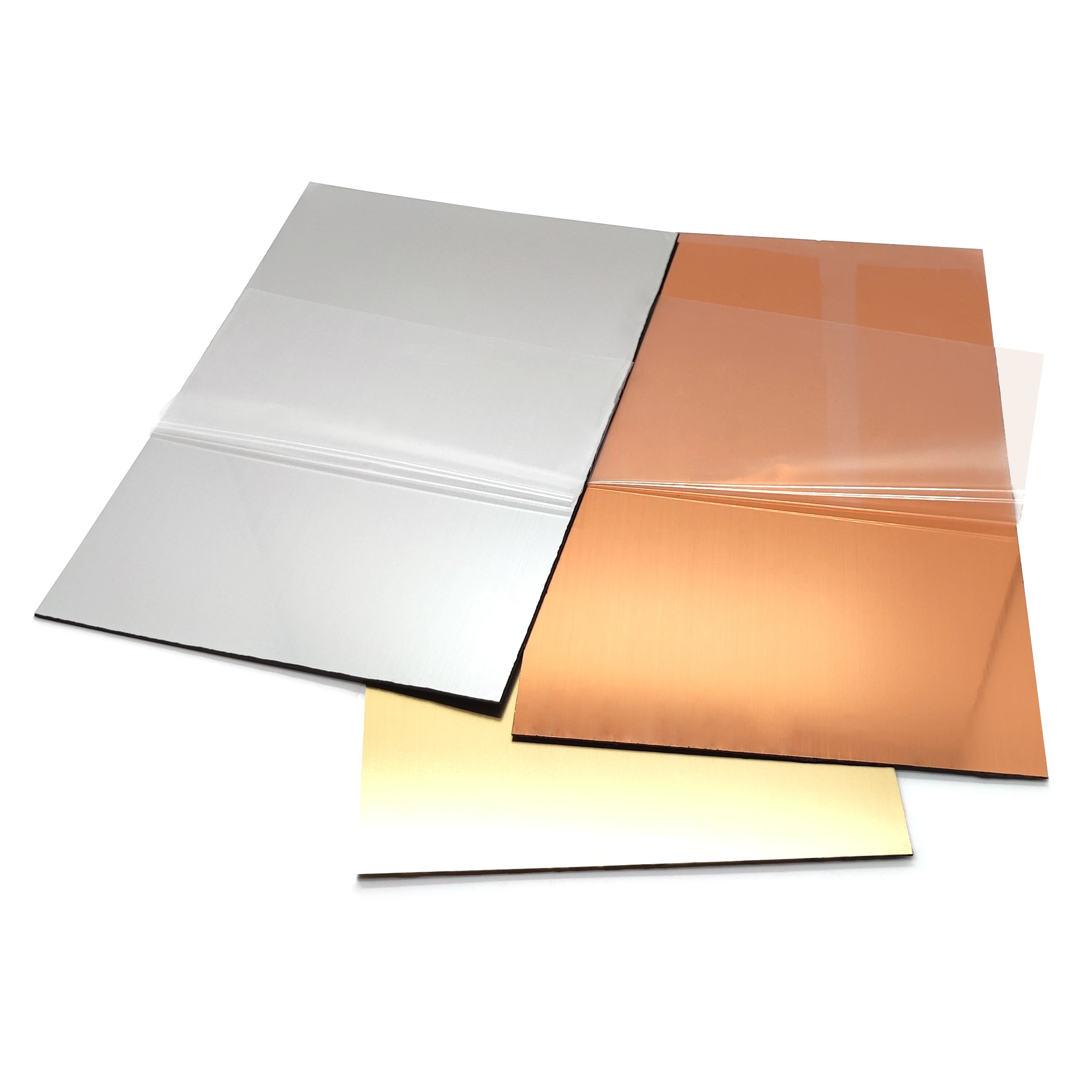 Factory Direct Sale Brushed Silver / Brushed Gold / Brushed Rose Gold Two-color Butadiene ABS Sheet