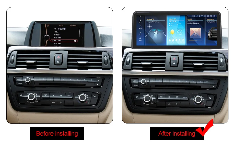 8+256G Android Qualcomm Snapdragon 662 Car Video for BMW 3 4 Series 2013-2017 F30 F31 F31 F36 NBT Blu-ray Anti-glare Screen