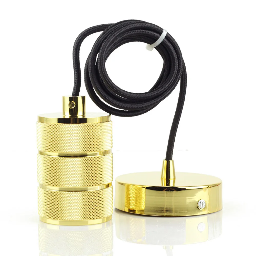 Ceiling Pendant Light Fixture Cord Kit Vintage Lamp Holder E27 Base With Braided Cloth Cable Wire