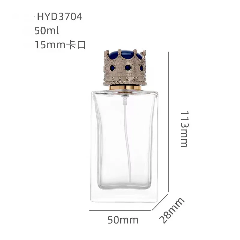 30ml 50ml 100ml unique square perfume glass empty spray bottle luxury cap with box
