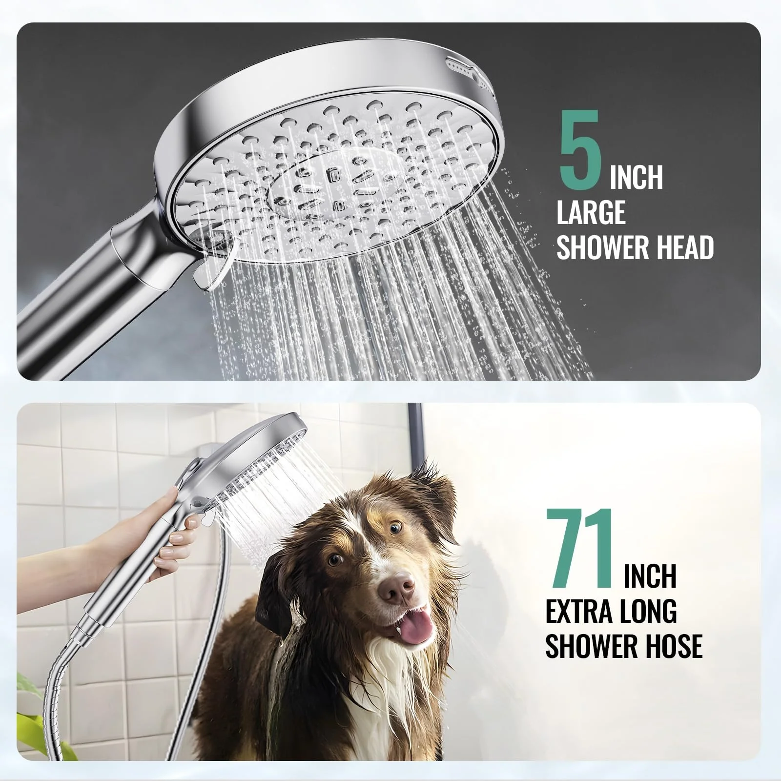 Handheld High Pressure Shower Head 9 Spray Mode Bathroom Faucet Accessory Shower Head With Filters