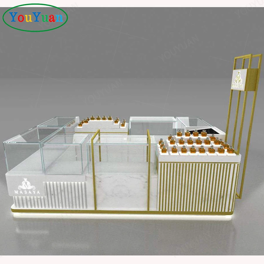 3D Perfume Kiosk Stand Display Rack Perfume Shop Counter Design 3M Jewellery showcase Display showcase