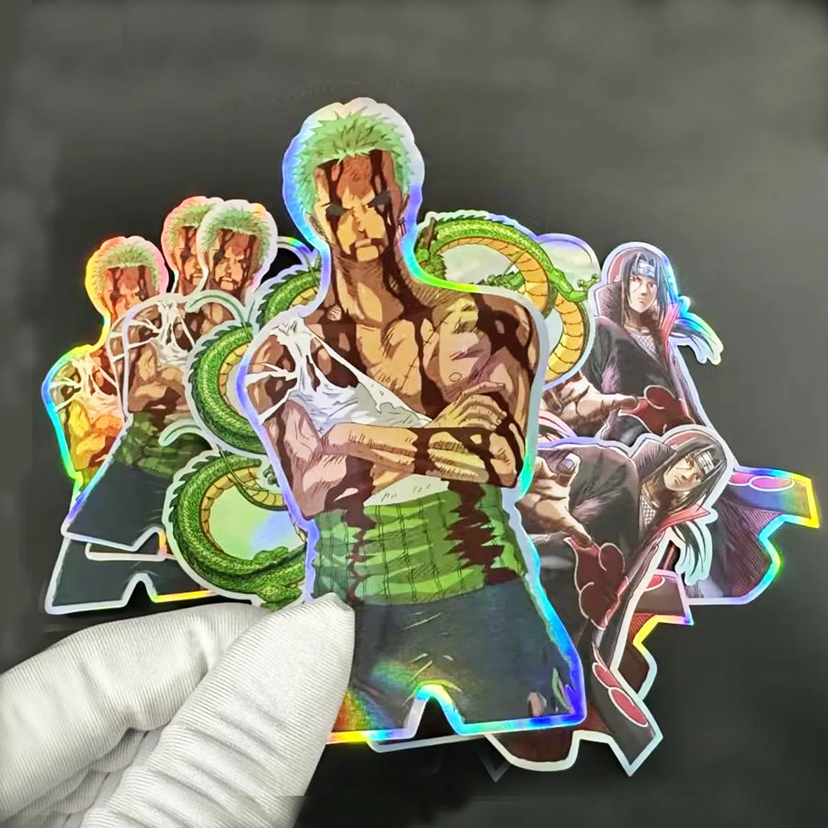holographic die cut sticker custom Rainbow cartoon Die Cut waterproof Hologram sticker anime decorative stickers