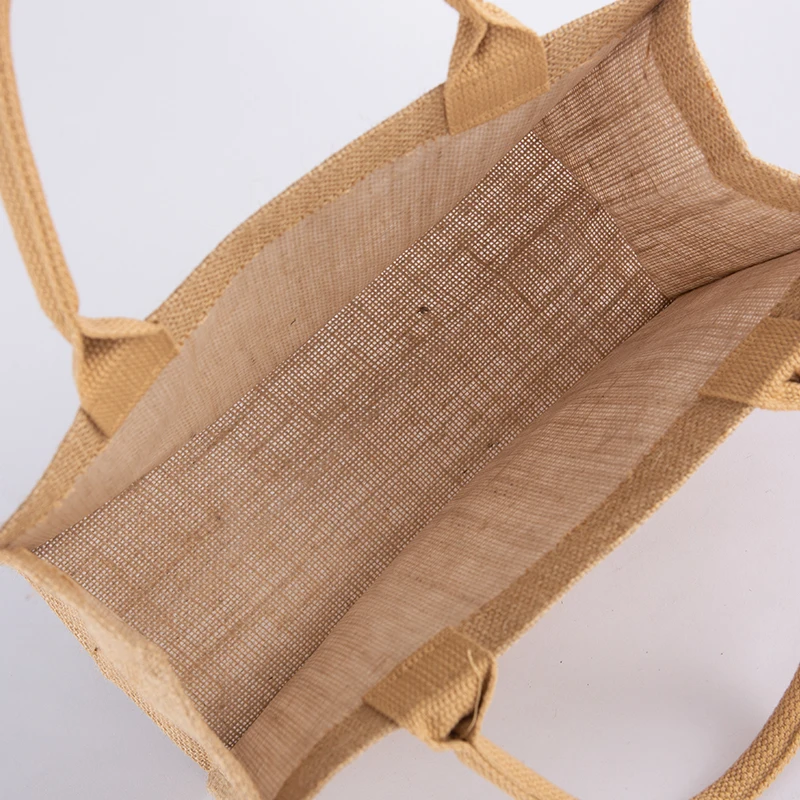 Wholesale rope handle custom jute bag,cheap jute tote bag, jute tote shopper bag