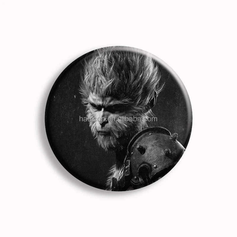 Hot Game Black Myth Wukong Figure Soft Button Metal Pin Creative Anime Character 58mm Brooch Badge Bag Accessories Gamer Collect