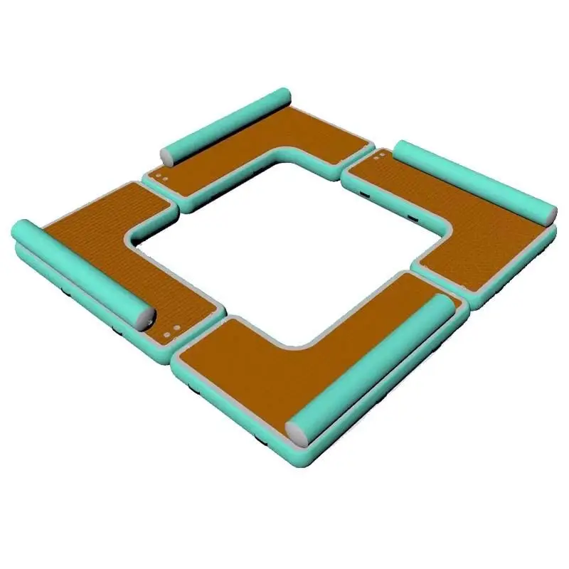 Inflatable Boat Fishing Island Pontoon Float Dock Platform Inflatable Floating Docks Pontoon