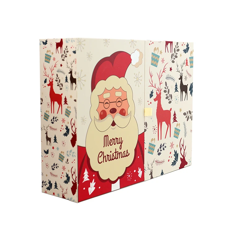 Factory  Custom Ramadan Christmas Chocolate Calendar Advent Boxes Paper Cosmetic Cardboard Packaging 24 pieces small drawer Gift