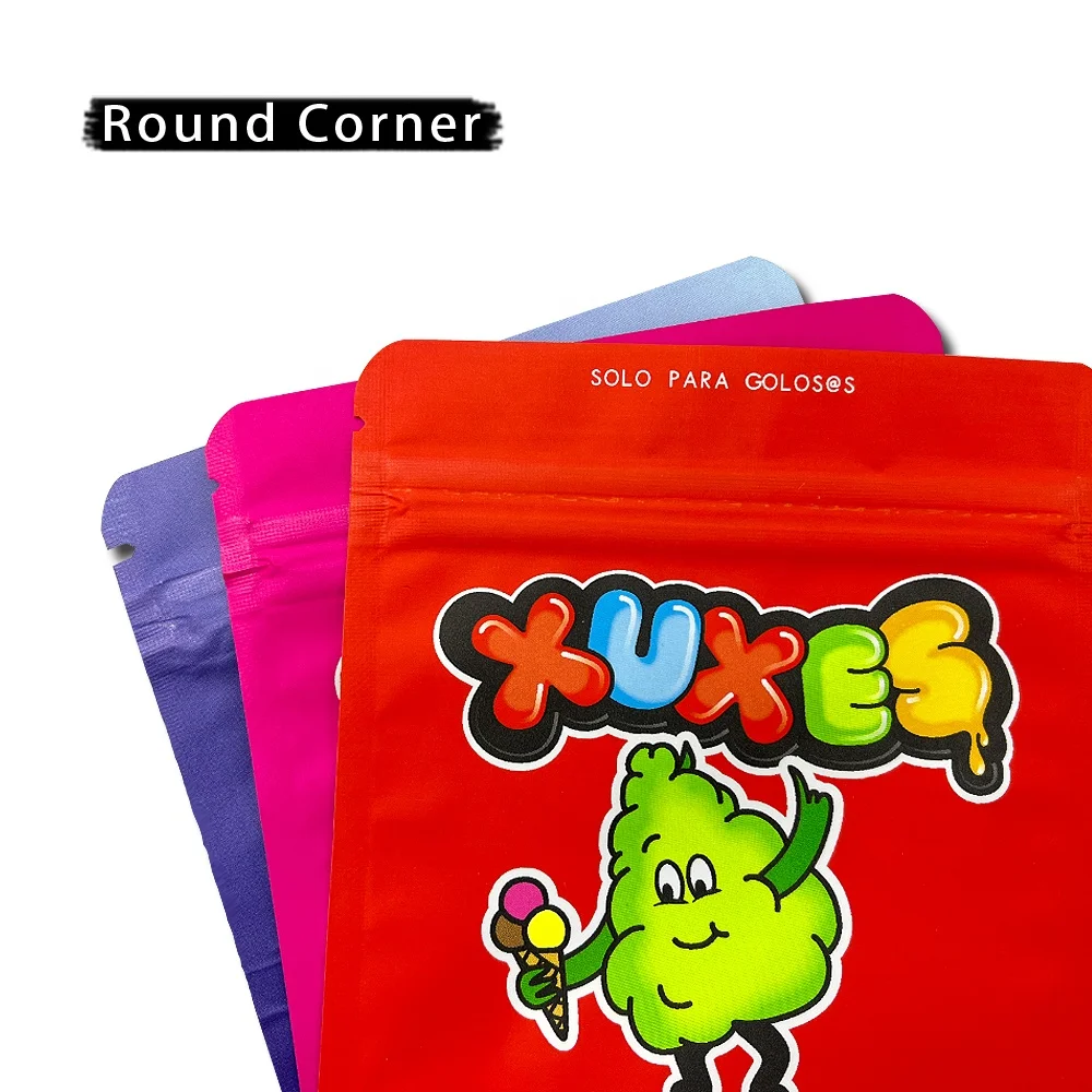 Free samples smell proof soft touch 1 gram 3.5 gram 14g 1 ounce lb design smell candy custom printed mylar bags Mylar Bags