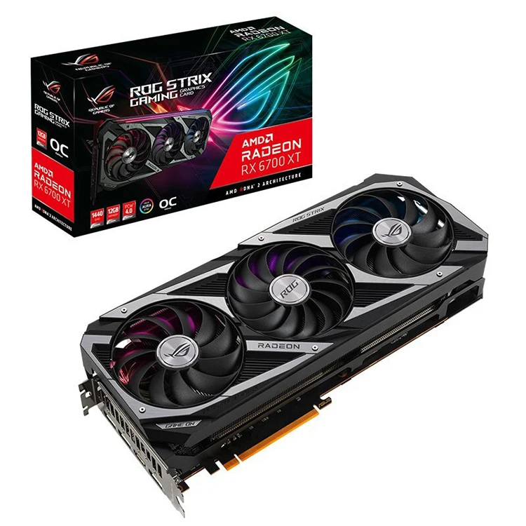 Недорогая видеокарта в наличии для ASUS ROG STRIX RADEON RX 6700 XT O12G, игровая видеокарта 12 Гб RX 6700XT GDDR6