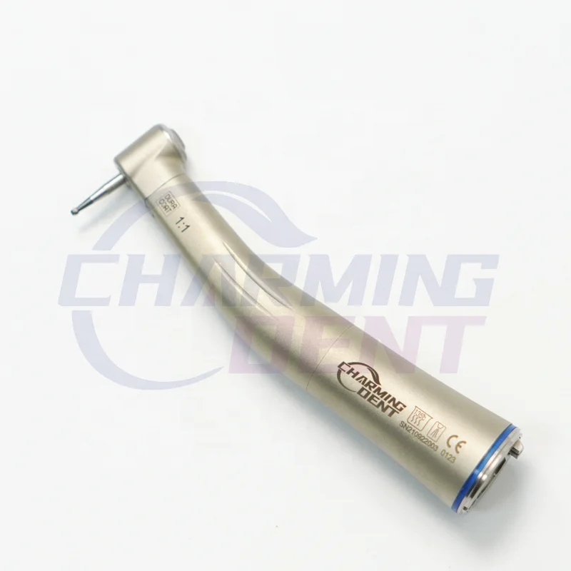 Charming dental electric handpiece motor polishing drills Ti-max blue ring contra angle handpiece 1:1 with LED fiber optic