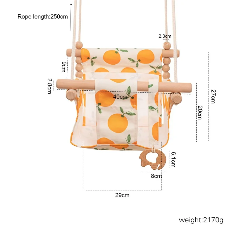 Superior goods Baby patio swing indoor fabric toys children cloth pocket floral swing outdoor hanging basket baby rocking chair