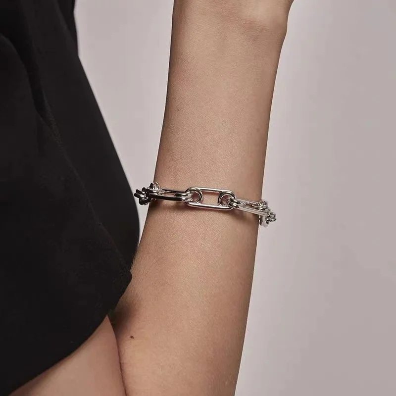  Amazon cross-border creative couples versatile simple new custom paper clip necklace bracelet for men and