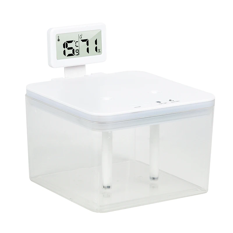 7 Color Indoor Square Portable Facial 4L/6L Table Clock Gauge Digital Hygrometer Thermometer USB Power Desktop Humidifier