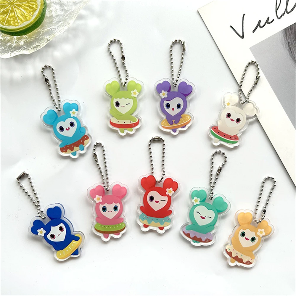 KPOP TWICE Keychain JAPAN POPUP STORE 2023 Summer Cartoon Keyring Accessories Bag Pendant Sana JiHyo DaHyun NAYEON Fans Collect