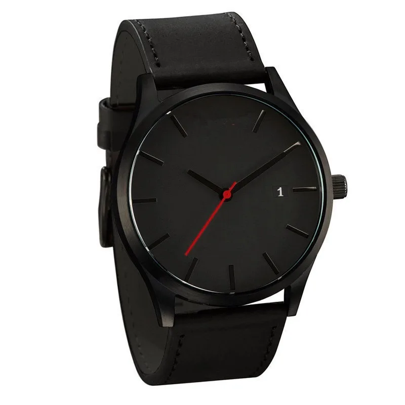 new design  Hot sell Leather Band Metallic Quartz Twist Platinum luxury men Quartz Watches for boys