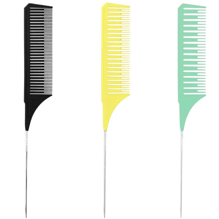 3 Sizes Premium Highlighting Comb Set Professional Weaving Styling With Rat Tail
