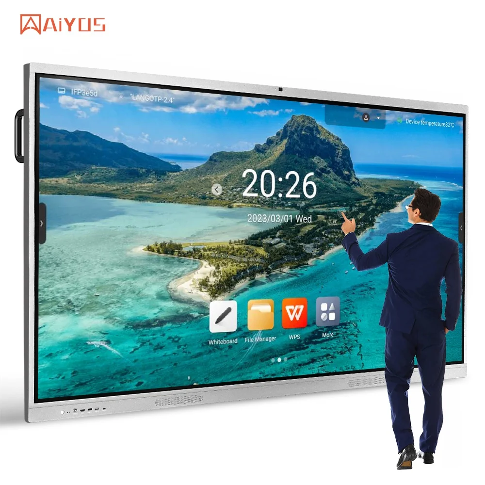 Interactive panel smart whiteboard 98 inches infrared LED touch screen digital whiteboard for conference