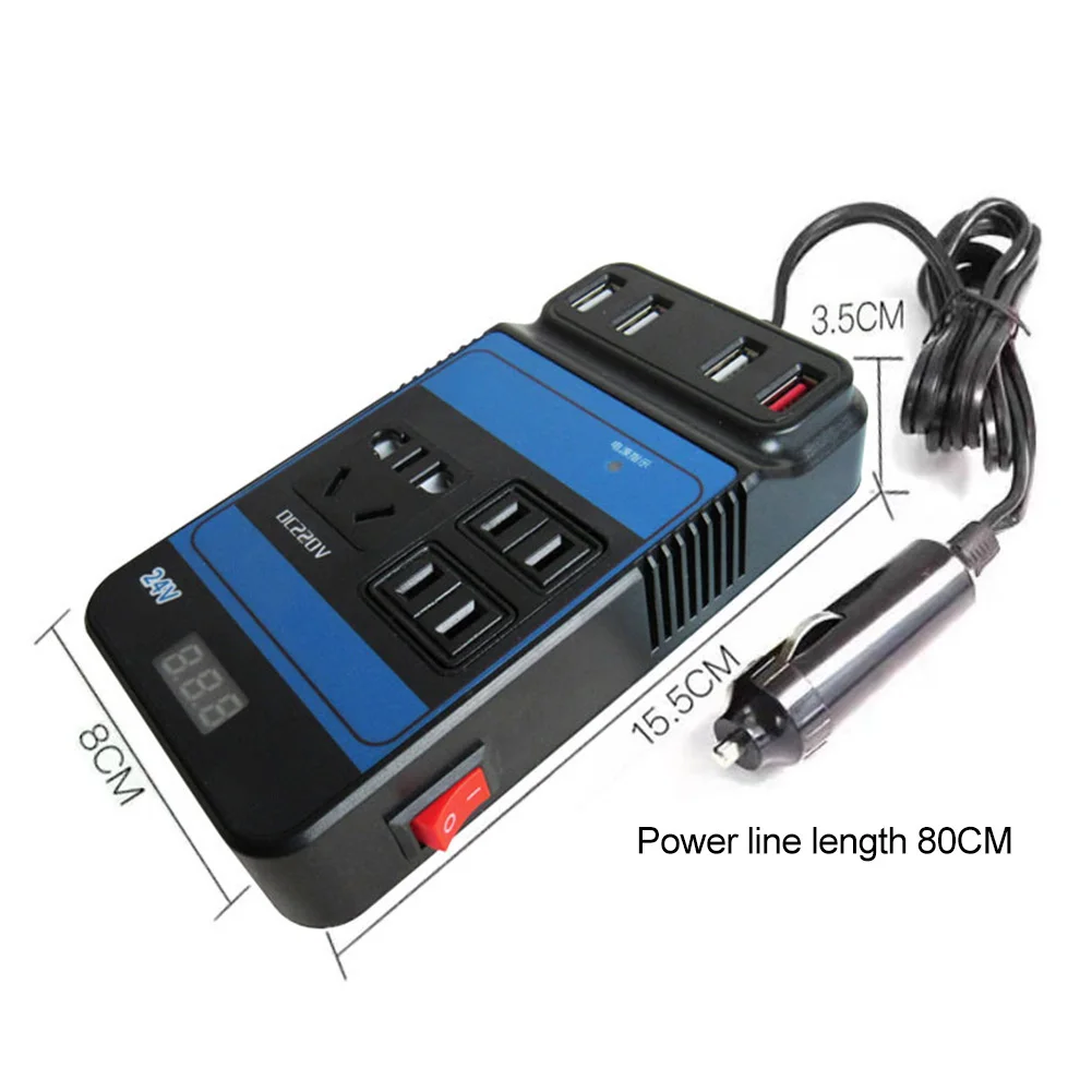 Converter Trip 4 USB DC AC Voltage Modified Convert Adapter Car Accessories DC 12V 24V To DC110V 220V 150W Car Power Inverter