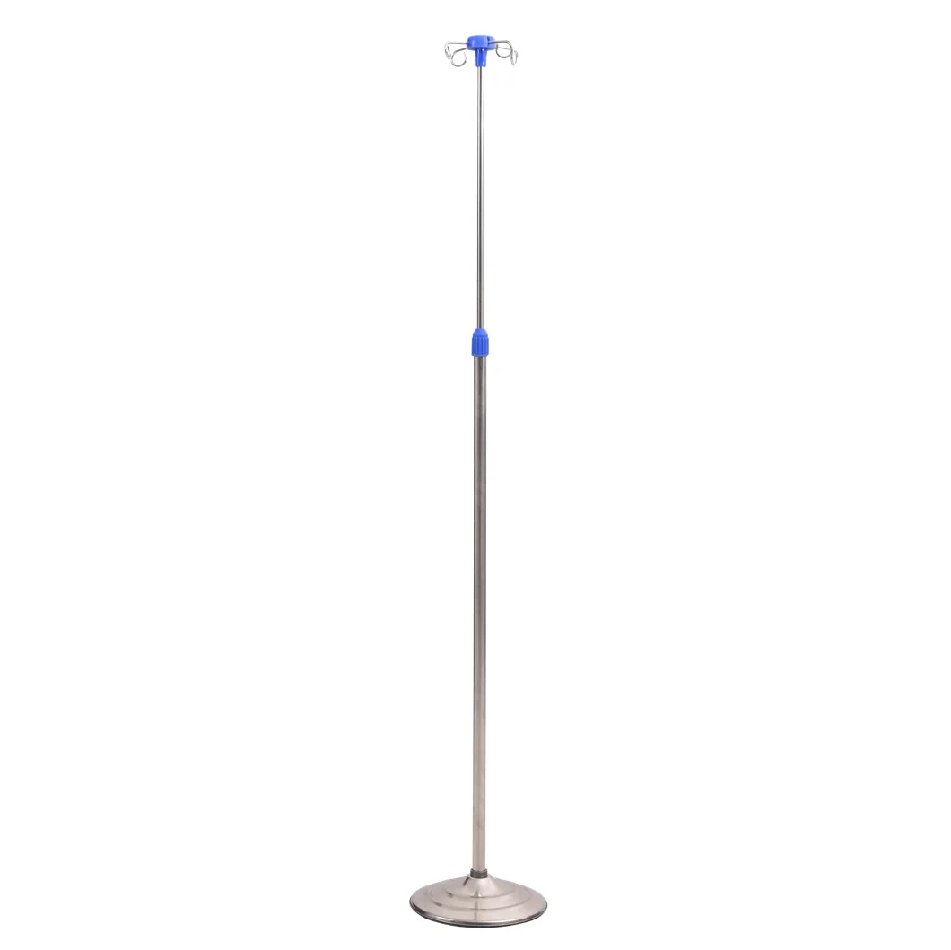 Height Adjustable Stainless Steel Portable Medical IV Pole Drip Infusion Support Stand