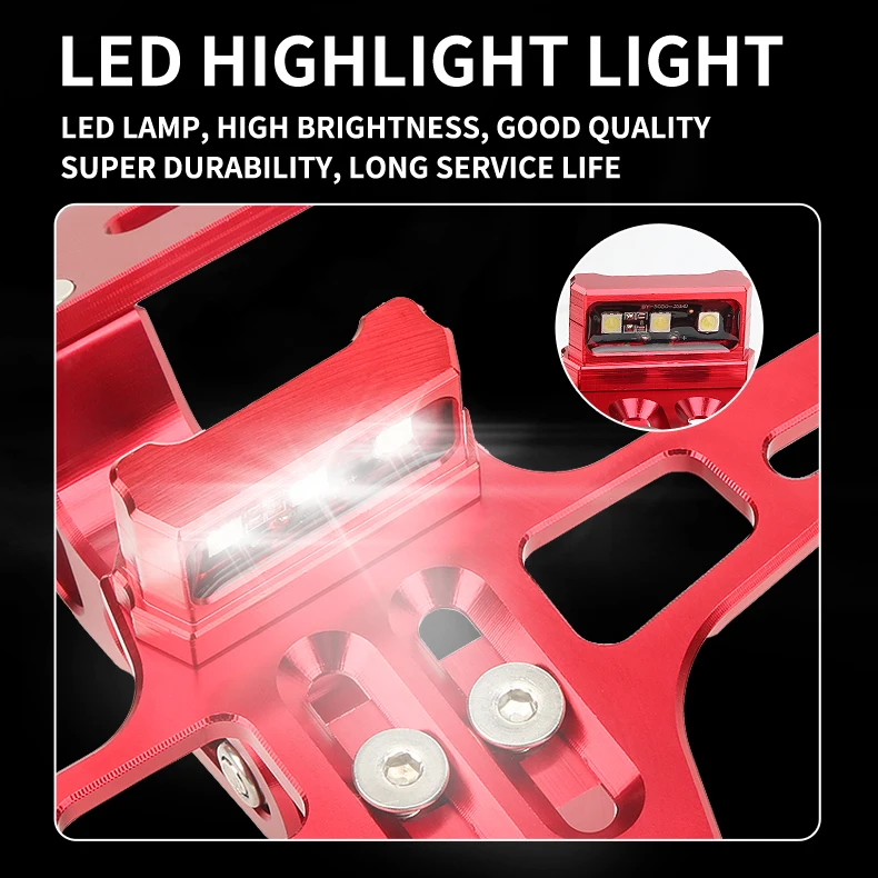 Motorcycle modified adjustable plate frame LED Lights Turn signal plate frame motorcycle bracket