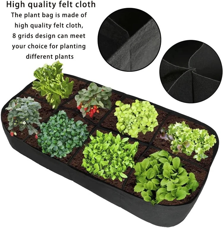 128 Gallon Fabric Raised Garden Bed 6x3x1ft Garden Grow Bed Bags for Growing Vegetables