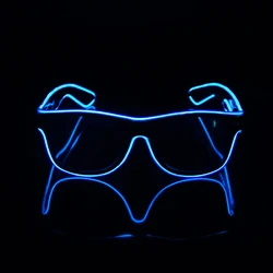 LED EL Wire Glasses Dark Lenses Neon Glowing Light up Flash Blinking EL Glasses Nightclub Christmas Halloween Party Gift
