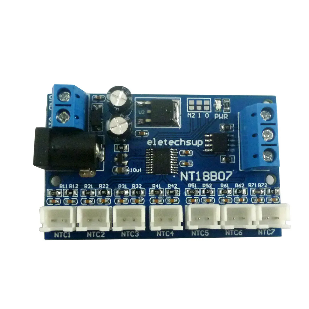 7-канальный датчик температуры NT18B07 RS485 NTC MODBUS RTU безбумажный регистратор PLC