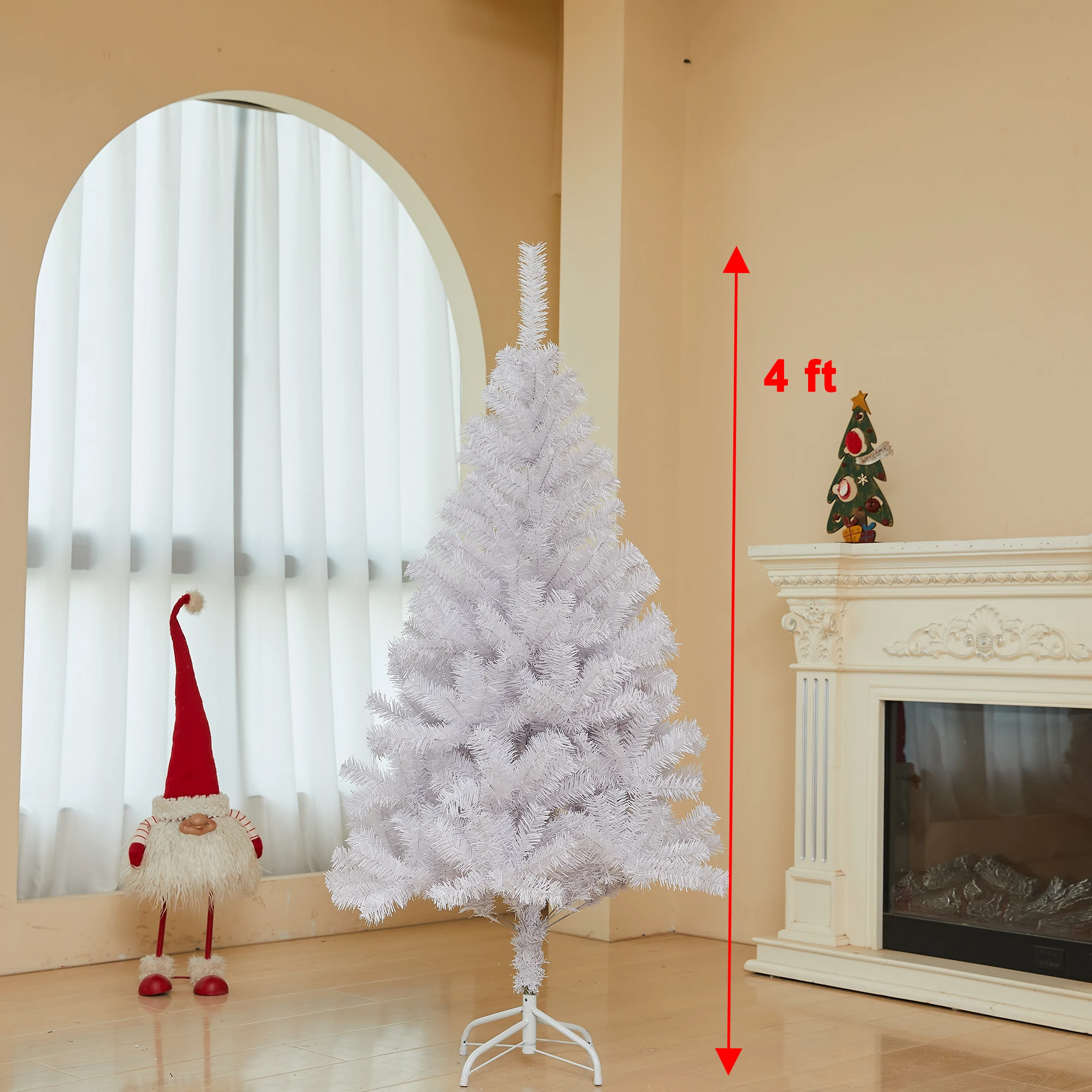 Sevenlots 180cm christmas tree artificial white PVC metal stand