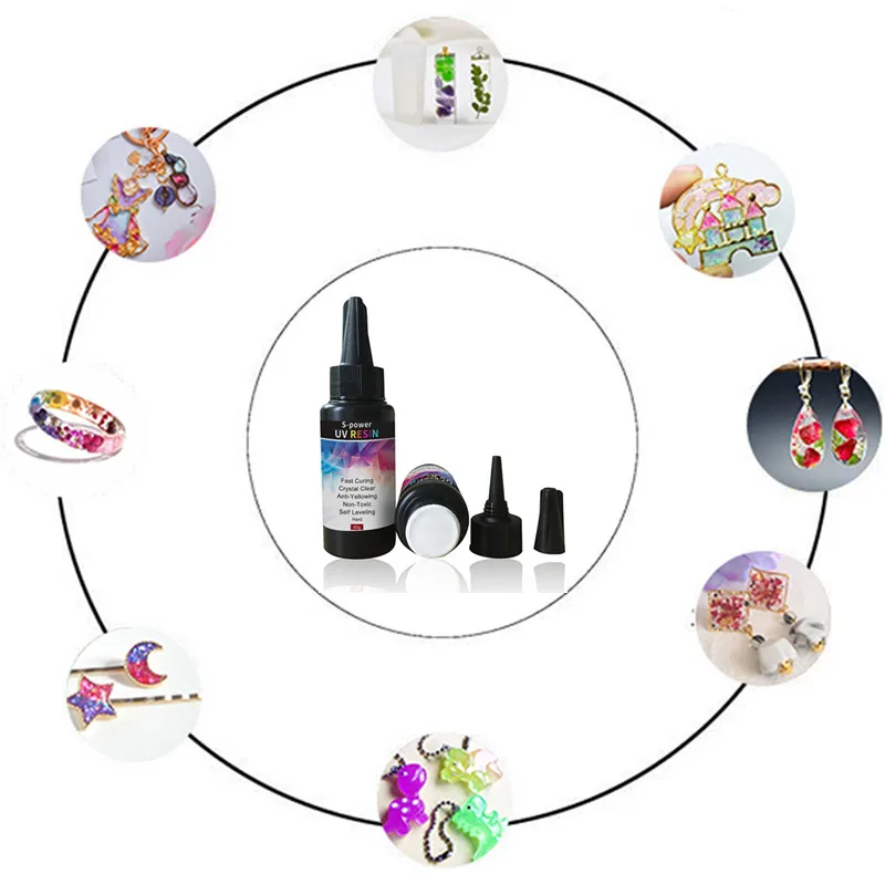 Customize 15/25/50/100g/200g Clear UV Resin For DIY Jewelry Making Craft Hard Type Ultraviolet Curing Solar Cure resin