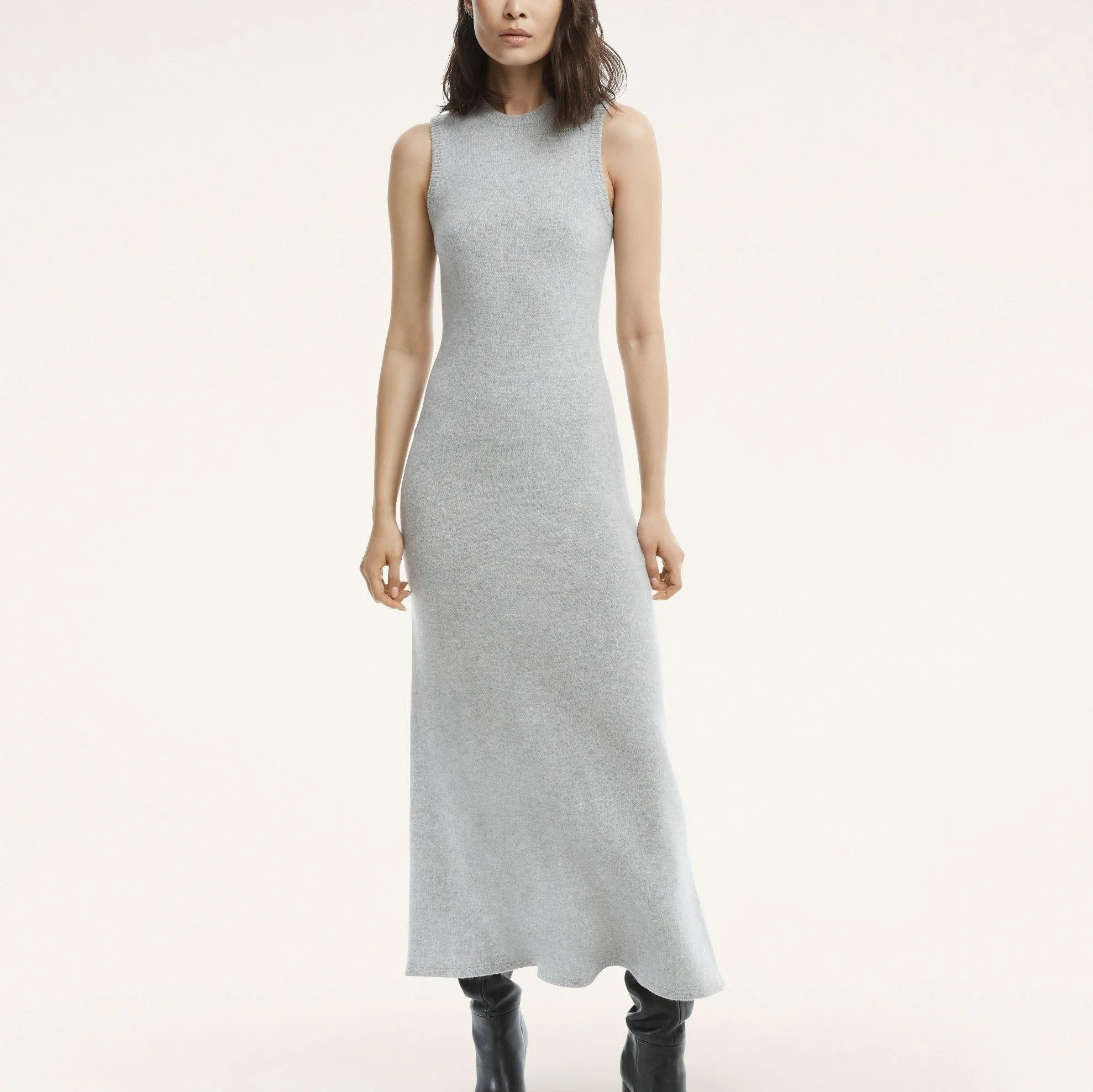 Merino Wool Cashmere Sweater Dress OEM ODM Long Sleeveless Summer Cashmere Dress Silk Cashmere Dress