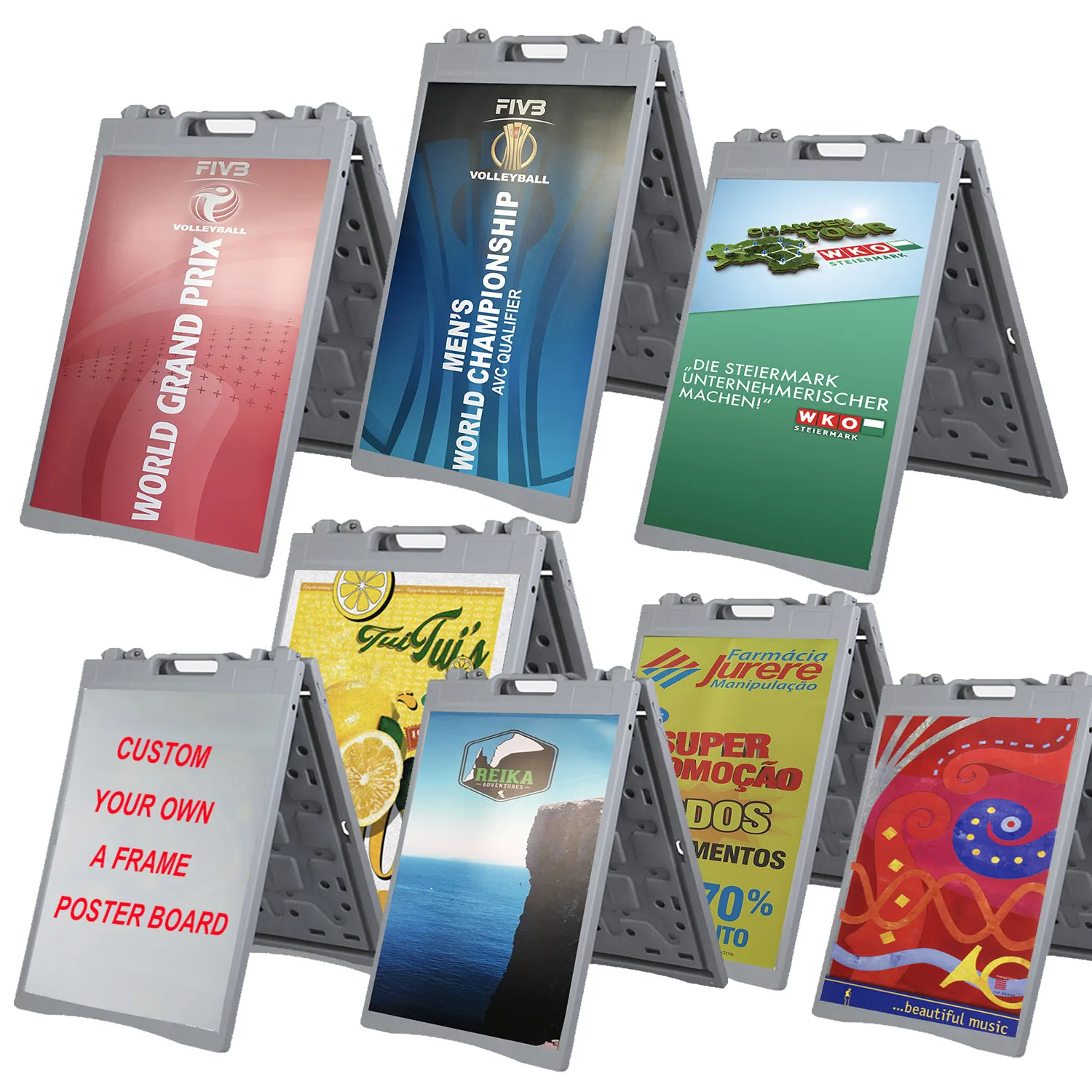 Advertising Poster Frame Signage Customized Design A Frame Sign Pavement  Plastic A Frame Signs Stand