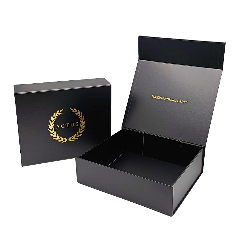 Custom printing logo rigid cardboard luxury flap open magnetic clothing folding packaging gift box paper boxes