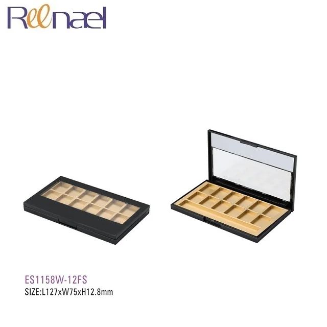 Plastic clear eyeshadow lipstick blush palette empty palette case in 12 colors