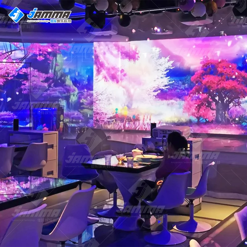 Full 360 Degree Immersive Spaces Interactive Projection restaurant Wall Floor interactive projector games