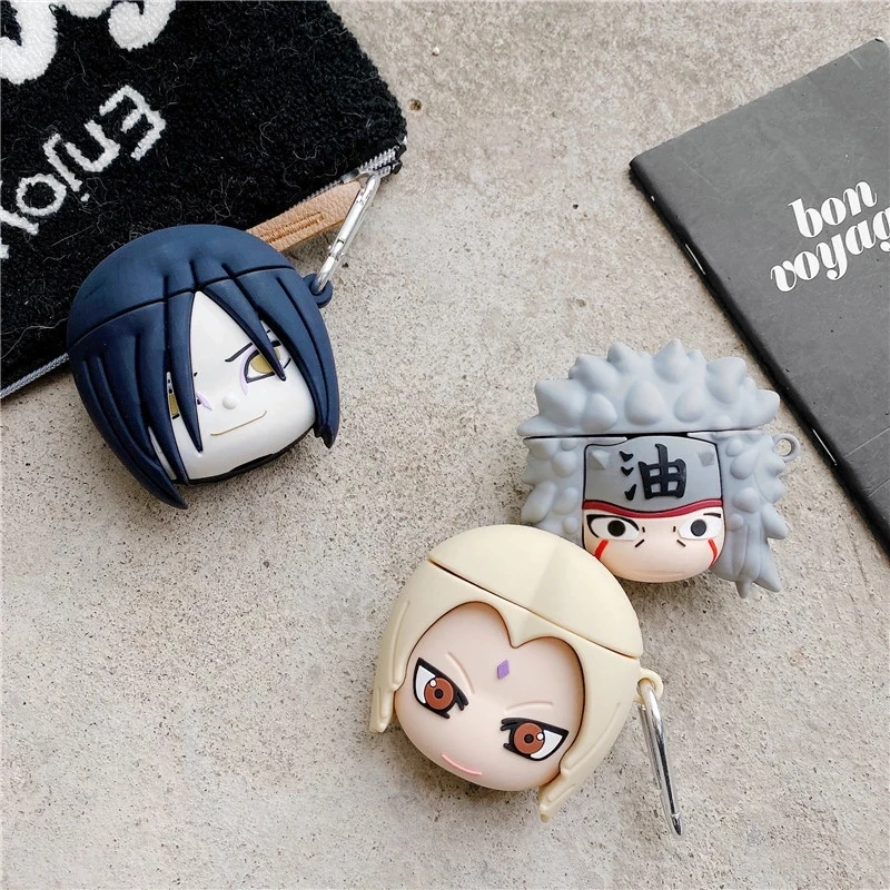 Silicone Cartoon Anime Orochimaru Jiraiya Tsunade Naruto protective cover Case For Airpods 1 2 pro Earphone Box Headphone cover