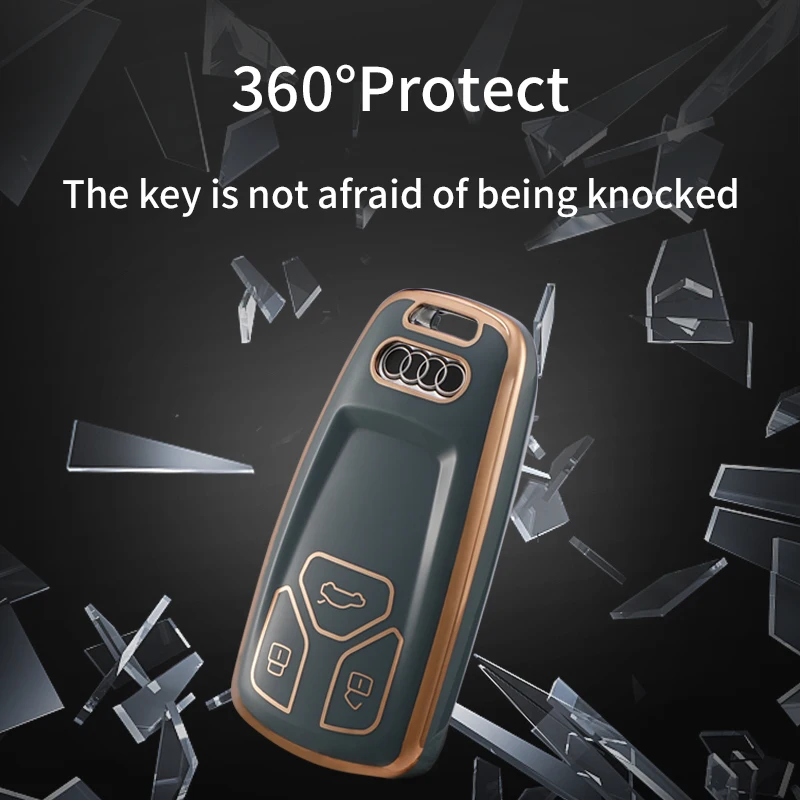 For Audi A3 A4 B7 B8 B5 B9 B6 A1 A5 Q7 Q5 A6 4f C6 C5 C7 C4 TT Q3 S3 A7 A8 C4 8N 8V 8L RS3 Car Remote Key Soft TPU Car Key Case