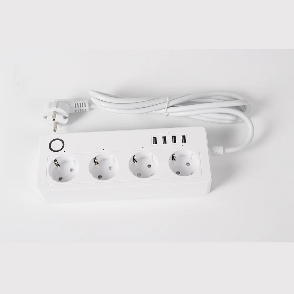 Tuya Wifi Wireless Remote Control Smart Power Strip EU Standard with Surge Protector App Monitor with USB Ports