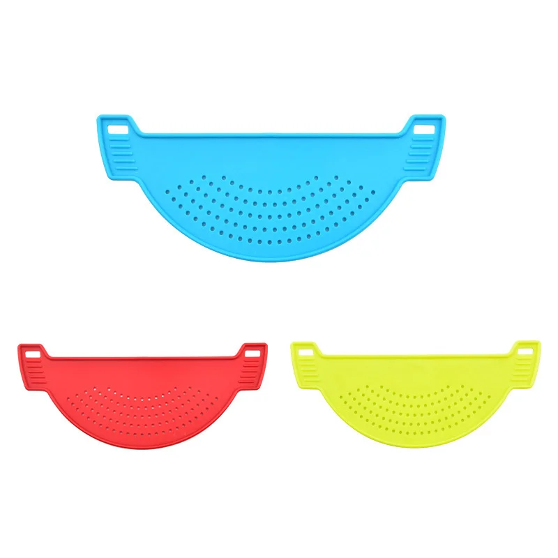Heat resistant Anti-spill silicone drainage board kitchen drain strainer fruit noodles Leakproof baffle water Filter