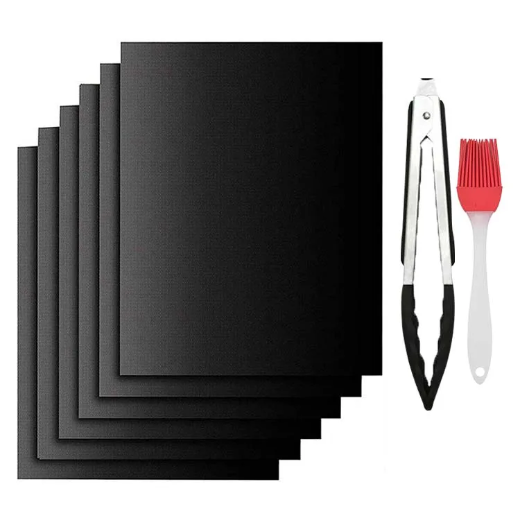 100% Pfoa Free Fireproof Heavy Duty Non Stick BBQ Grill Mat Grilling Mat Eco Friendly