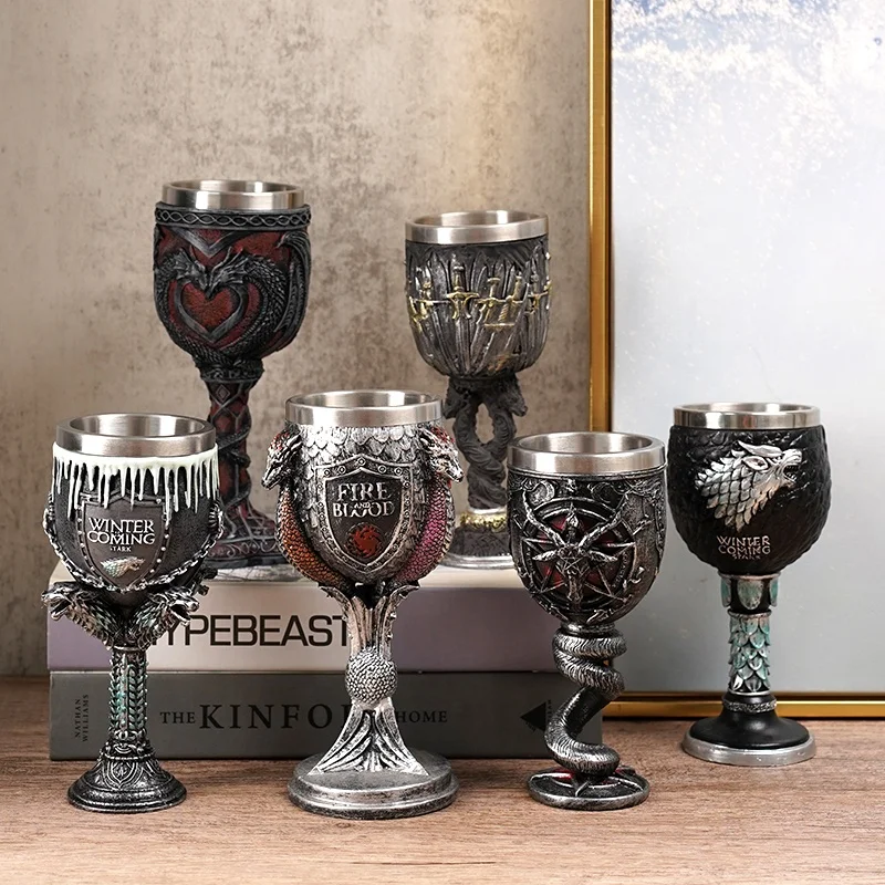 Medieval vintage three-dimensional sculpted beer mug goblet dragon mug home  ornaments
