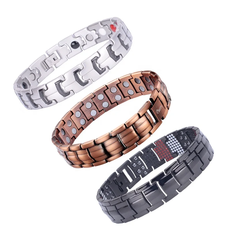 Titanium & Stainless Steel Germanium Energy Bracelets with Bio Magnetic Bracelet Men Jewelry