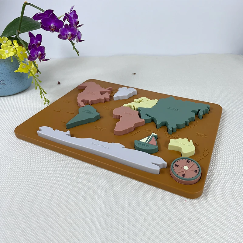 Manufacturer Custom New Funny Silicone Ocean Puzzle Kid Education Toy Learning 3D Jigsaw Puzzles Game Toys For Kids Children