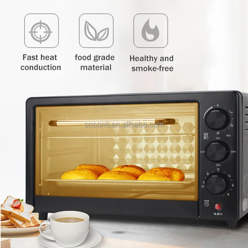 48L Electric Convection Oven Digital Controls Knob Design Multi-Function-Bake Grill Air Fry Toast Household Use Metal OEM/ODM