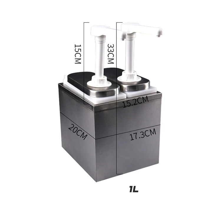 Food Grade Restaurant Stainless Steel Catering Ketchup Condiment Box Plastic Sauce Dispenser Pump For Easy Squeezing