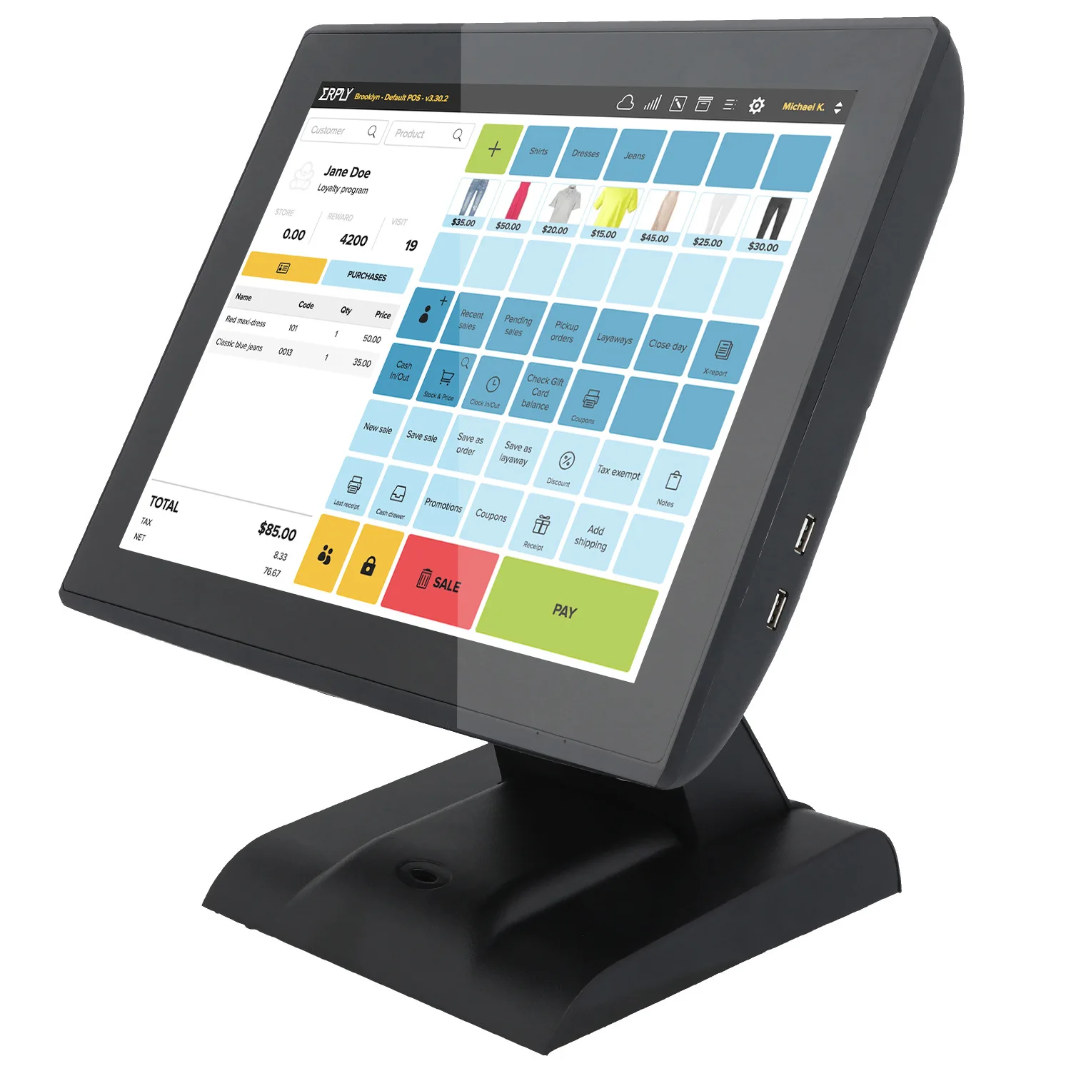 Factory Direct Selling Price All in One15 Inch Digital 10 Points Capacitive Touch Screen Cash Register Machine Windows Pos