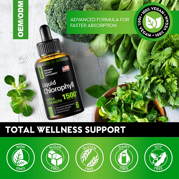 ODM Peppermint Flavour Energy Supplement liquid chlorophyll mint flavor