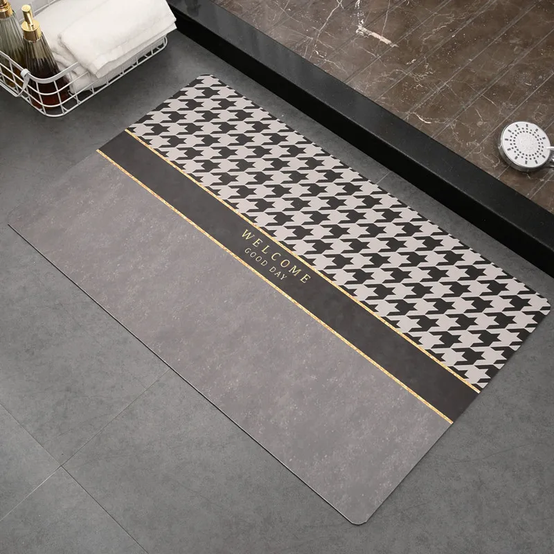 Diatom mud mat bathroom non-slip household toilet foot mat water absorption soilproof mat